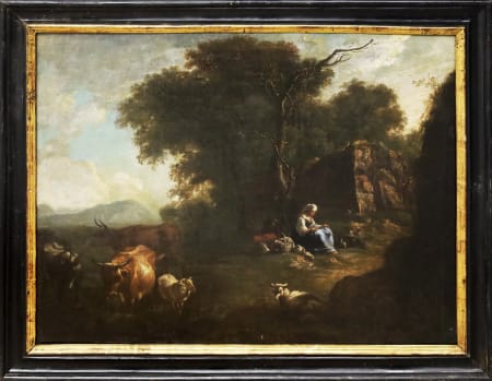 Scuola Fiamminga — Paesaggio con figure